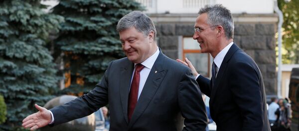 Председник Украјине Петро Порошенко и генерални секретар НАТО-а Јенс Столтенберг пре састанка у Кијеву Председник Украјине Петро Порошенко и генерални секретар НАТО-а Јенс Столтенберг пре састанка у Кијеву - Sputnik Србија