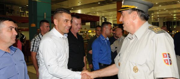 Испраћај српских војника у Москву Испраћај српских војника у Москву - Sputnik Србија