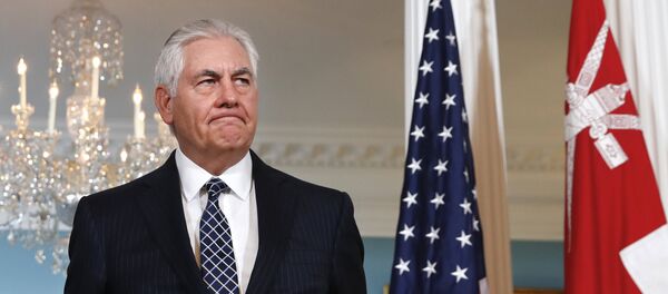 Амерички државни секретар Рекс Тилерсон на конференцији за медије у Вашингтону Амерички државни секретар Рекс Тилерсон на конференцији за медије у Вашингтону - Sputnik Србија