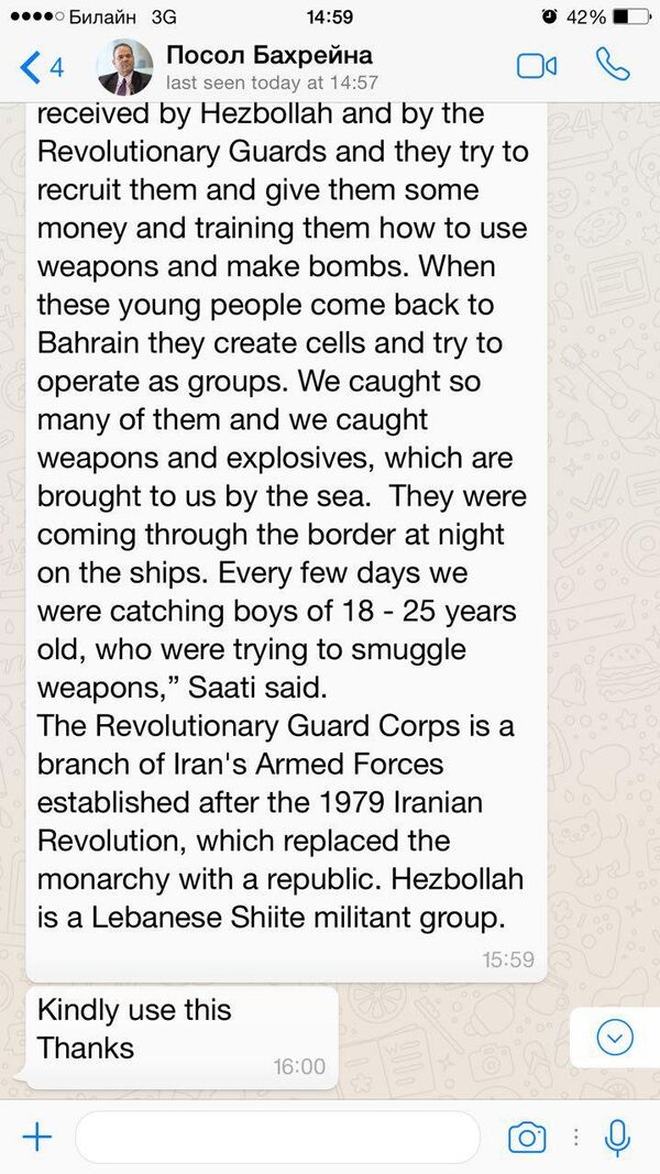 Sputnik correspondence with the ambassador via the WhatsApp messenger application on finalization and approval of the quote - Sputnik Србија