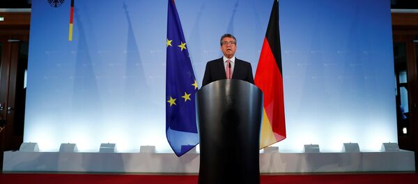 Ministar spoljnih poslova Nemačke Zigmar Gabrijel na konferenciji za medije u Berlinu - Sputnik Srbija