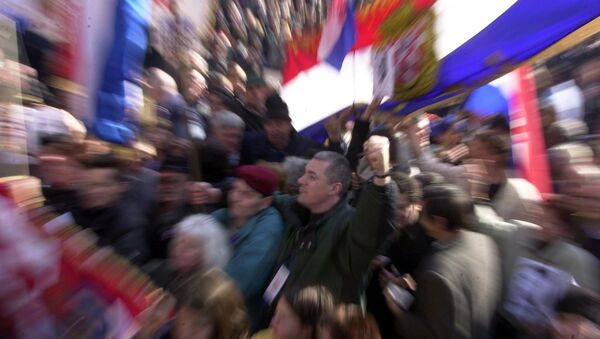 Хрватска, застава, протест - Sputnik Србија