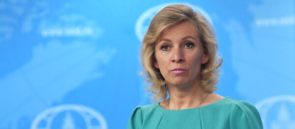 Портпарол Министарства спољних послова Русије Марија Захарова током редовног брифинга - Sputnik Србија