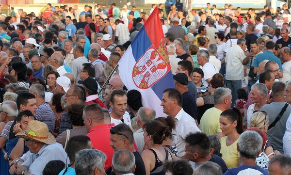 Obeležavanje Dana sećanja na stradale i prognane u Oluji u Novom Sadu. Obeležavanje Dana sećanja na stradale i prognane u Oluji u Novom Sadu. - Sputnik Srbija