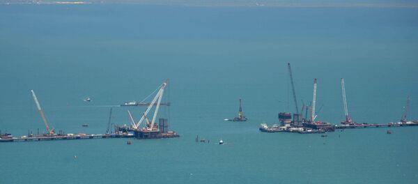 Изградња железничког дела Керчког моста на Криму - Sputnik Србија