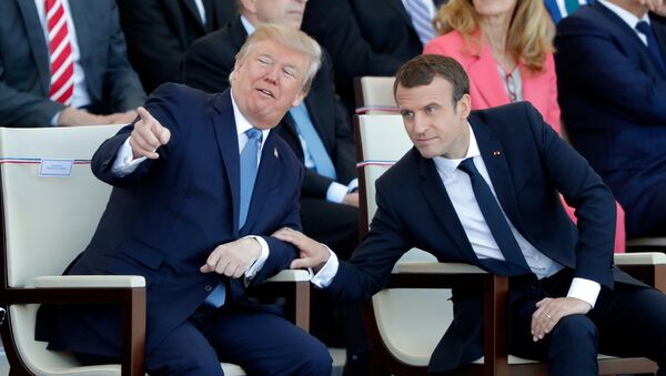 Predsednici SAD i Francuske, Donald Tramp i Emanuel Makron - Sputnik Srbija