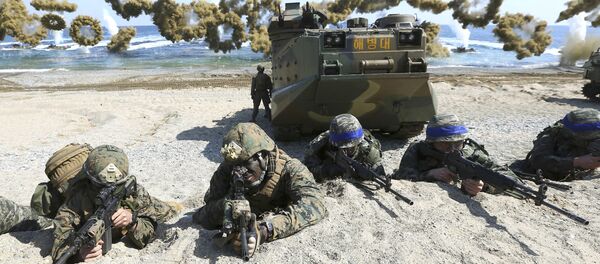 Američki i južnokorejski vojnici tokom zajedničkih vojnih vežbi u Pohangu u Južnoj Koreji - Sputnik Srbija