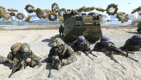 Američki i južnokorejski vojnici tokom zajedničkih vojnih vežbi u Pohangu u Južnoj Koreji - Sputnik Srbija