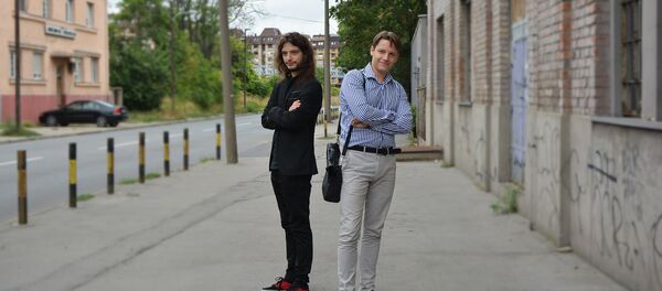 Ivan Pantović i Marko Nikolić, suvlasnici kompanije „Futuring“, autori futurističkih sajtova virtualne realnosti - Sputnik Srbija