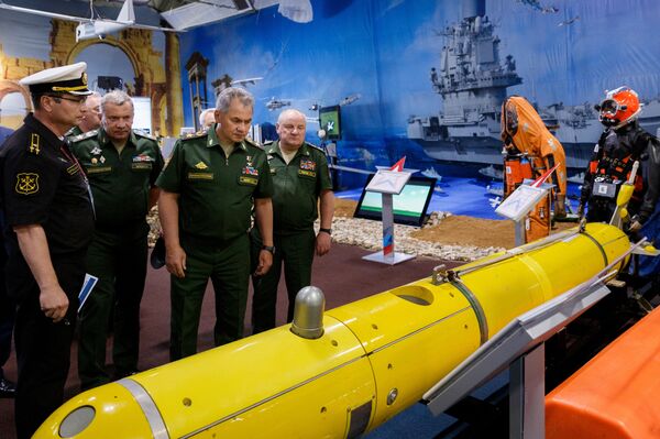 Sergej Šojgu pored trofejnog oružja zaplenjenog od DAEŠ-a Sergej Šojgu pored trofejnog oružja zaplenjenog od DAEŠ-a - Sputnik Srbija