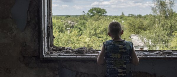 Škola koja je postala prihvatilište u Gorlovci, Donbas - Sputnik Srbija