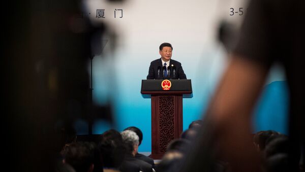 Predsednik Kine Si Đinping govori na konferenciji za medije na samitu BRIKS-a - Sputnik Srbija