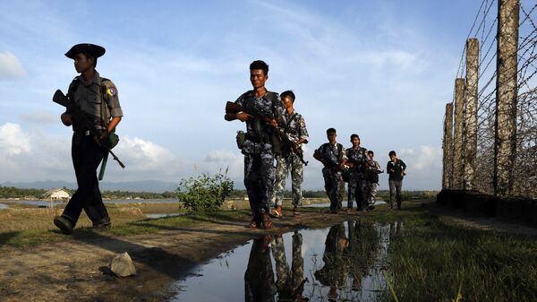 Granična policija Mjanmara na granici sa Bangladešom - Sputnik Srbija