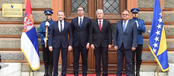 Bakir Izetbegović , Aleksandr Vučić, Dragan Čović i Mladen Ivanić Bakir Izetbegović , Aleksandr Vučić, Dragan Čović i Mladen Ivanić - Sputnik Srbija
