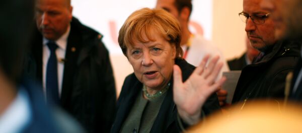 Angela Merkel na predizbornom mitingu CDU-CSU. Angela Merkel na predizbornom mitingu CDU-CSU. - Sputnik Srbija