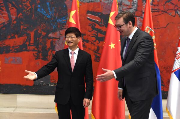 Meng Điendžu i Aleksandar Vučić u Beogradu Meng Điendžu i Aleksandar Vučić u Beogradu - Sputnik Srbija