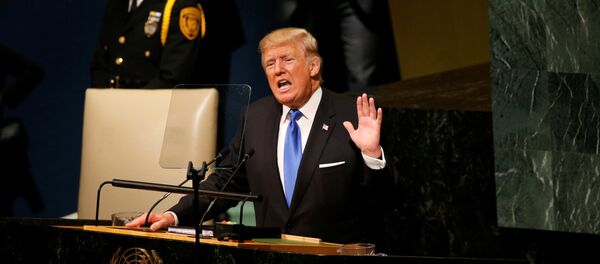U.S. President Donald Trump delivers his address to the United Nations General Assembly in New York, U.S., September 19, 2017 - Sputnik Србија