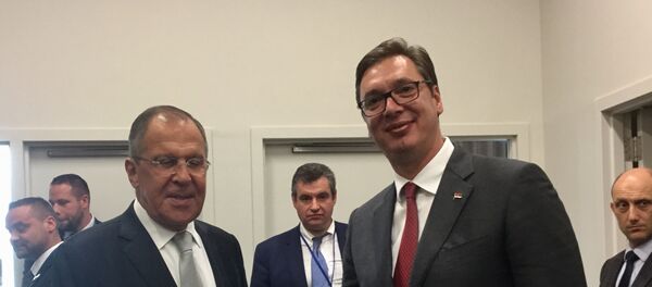 Министар спољних послова Русије Сергеј Лавров и председник Србије Александар Вучић током састанка у седишту УН Министар спољних послова Русије Сергеј Лавров и председник Србије Александар Вучић током састанка у седишту УН - Sputnik Србија
