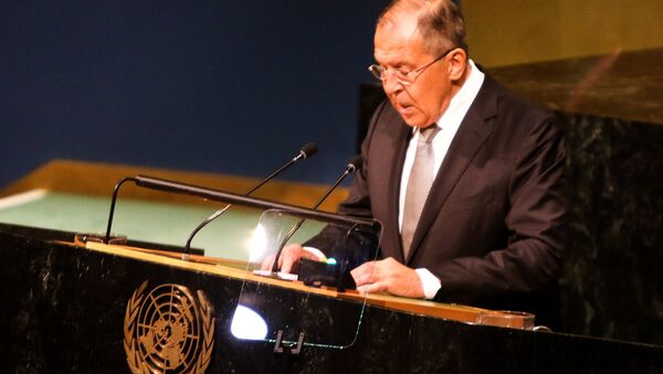 Ministar inostranih poslova Rusije Sergej Lavrov na Generalnoj skupštini UN - Sputnik Srbija