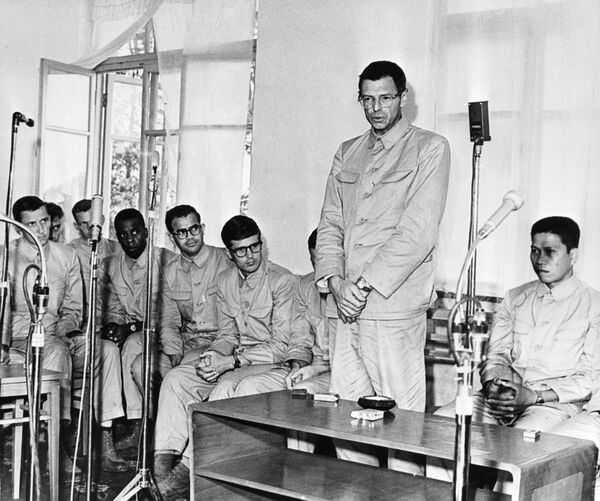 Član posade američkog izviđačkog broda „Pueblo“ Lorens Mak na pres-konferenciji - Sputnik Srbija