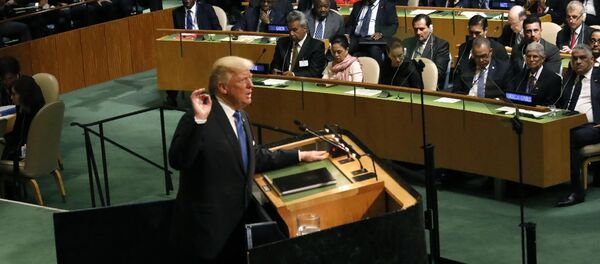 Амерички председник Доналд Трамп говори на Генералној скупштини УН у Њујорку - Sputnik Србија