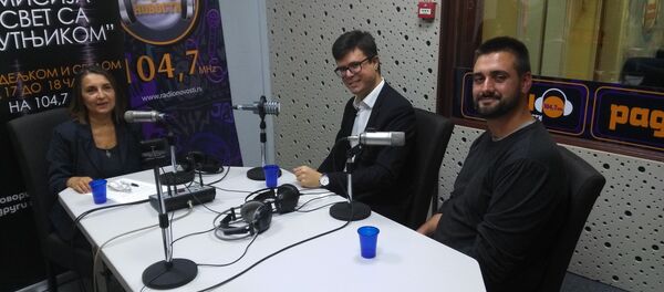 Tatjana Trikić, režiser Boris Malagurski i scenarista Miloš Ninković - Sputnik Srbija