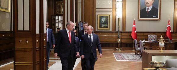 Владимир Путин и Реџеп Тајип Ердоган у Анкари - Sputnik Србија