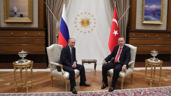 Владимир Путин и Реџеп Тајип Ердоган у Анкари - Sputnik Србија