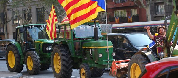 Traktori na protestu u Kataloniji - Sputnik Srbija