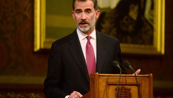 Španski kralj Felipe drži govor u Vestminsterskoj palati u Londonu - Sputnik Srbija