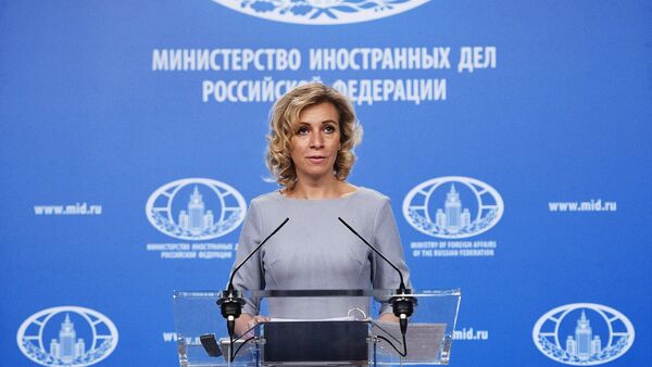 Portparolka Ministarstva spoljnih poslova Rusije Marija Zaharova tokom redovnog brifinga - Sputnik Srbija