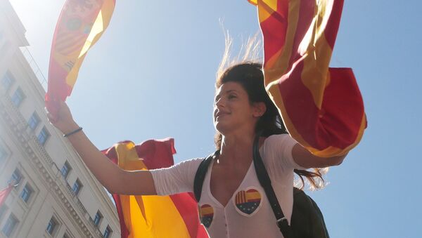 Protest u Barseloni za jedinstvo Španije - Sputnik Srbija