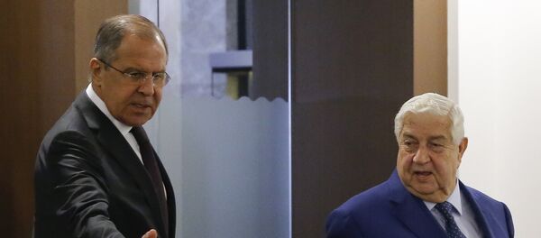 Министри спољних послова Русије и Сирије, Сергеј Лавров и Валид Муалем на састанку у Сочију Министри спољних послова Русије и Сирије, Сергеј Лавров и Валид Муалем на састанку у Сочију - Sputnik Србија