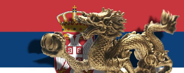 Kineski zmaj i zastava Srbije Kineski zmaj i zastava Srbije - Sputnik Srbija