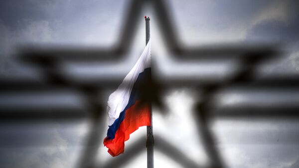 Zastava Rusije na otvaranju Međunarodnog vojno-tehničkog foruma Armija 2016 - Sputnik Srbija
