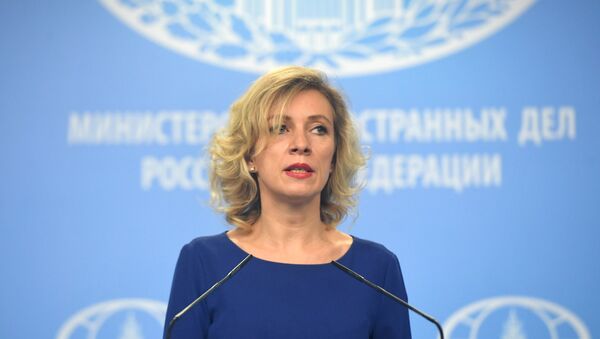 Portparol Ministarstva spoljnih poslova Rusije Marija Zaharova na redovnom brifingu - Sputnik Srbija