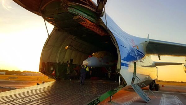 MiG-29 u antonovu na aerodromu u Batajnici. - Sputnik Srbija