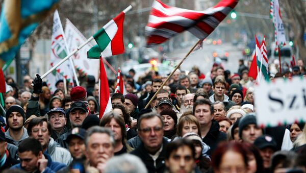 Marš nacionalista u Budimpešti, Mađarska - Sputnik Srbija