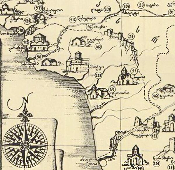 Карта Великог абхазијског зида из XVIII века Карта Великог абхазијског зида из XVIII века - Sputnik Србија