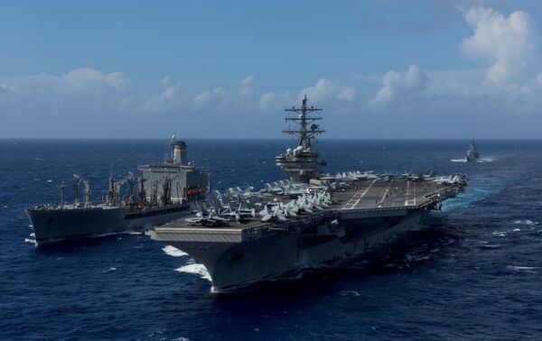 Носач авиона америчке морнарице Роналд Реган током вежби у близини Корејског полуострва Носач авиона америчке морнарице Роналд Реган током вежби у близини Корејског полуострва - Sputnik Србија