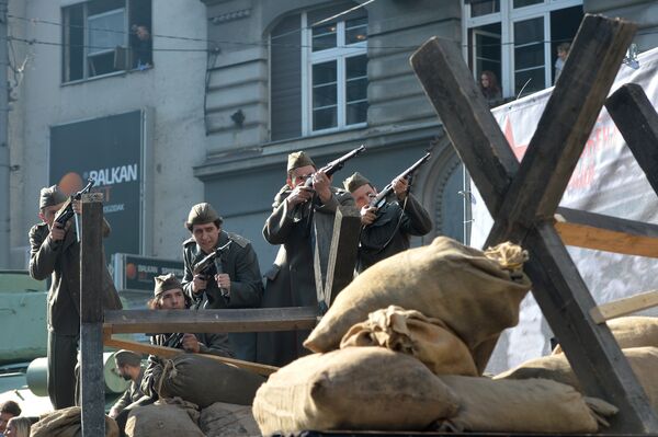 Концерт „По шумама и горама оркестра „Станислав Бинички Министарства одбране Србије на Тргу Републике у Београду. Концерт „По шумама и горама оркестра „Станислав Бинички Министарства одбране Србије на Тргу Републике у Београду. - Sputnik Србија