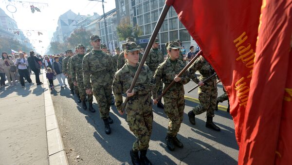 Pripadnici Vojske Srbije tokom Memorijalnog marša „Korakom slobode“ - Sputnik Srbija