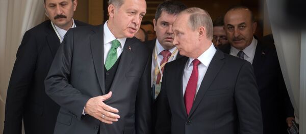 Predsednik Turske Redžep Tajip Erdogan i predsednik Rusije Vladimir Putin Predsednik Turske Redžep Tajip Erdogan i predsednik Rusije Vladimir Putin - Sputnik Srbija