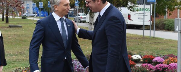 Генерални директор Гаспрома Александар Дјуков и председник Србије Александар Вучић - Sputnik Србија