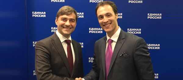 Сергеј Железњак и Марко Милачић у Москви. Сергеј Железњак и Марко Милачић у Москви. - Sputnik Србија