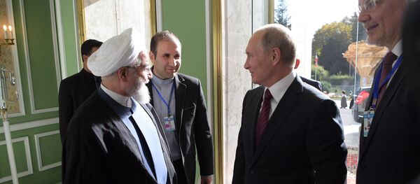 Председник Русије Владимир Путин и председник Ирана Хасан Рохани у Техерану - Sputnik Србија