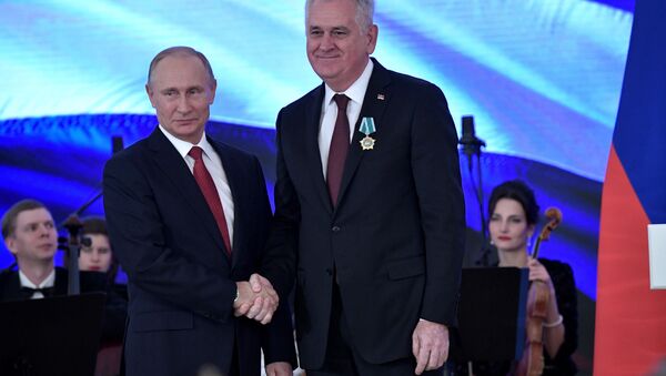 Vladimir Putin i Tomislav Nikolić u Moskvi. - Sputnik Srbija