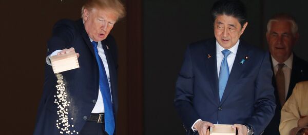 Доналд Трамп и Шинзо Абе Доналд Трамп и Шинзо Абе - Sputnik Србија