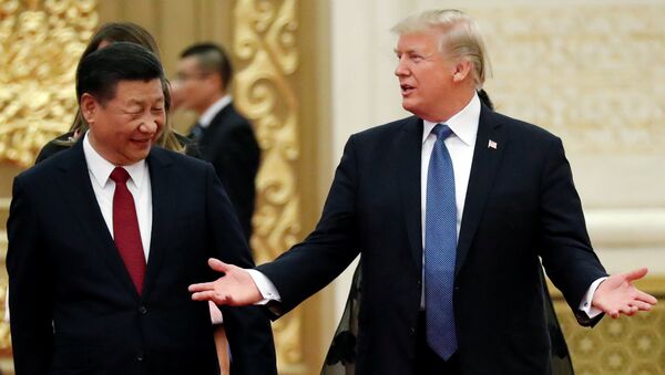 Председници Кине и САД Си Ђинпинг и Доналд Трамп у Пекингу - Sputnik Србија