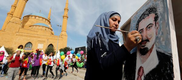 Либанка слика портрет премијера Харирија Либанка слика портрет премијера Харирија - Sputnik Србија